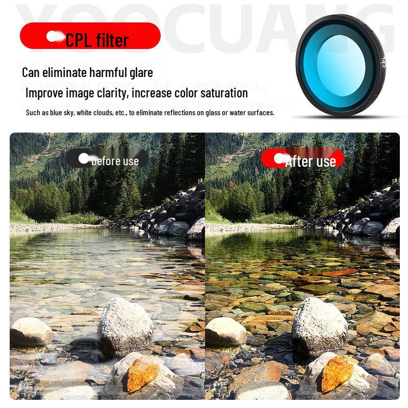 Compatible with Insta360 Go: Ultra ND Filters, UV Protection, CPL Polarizers, Black Soft Filters.