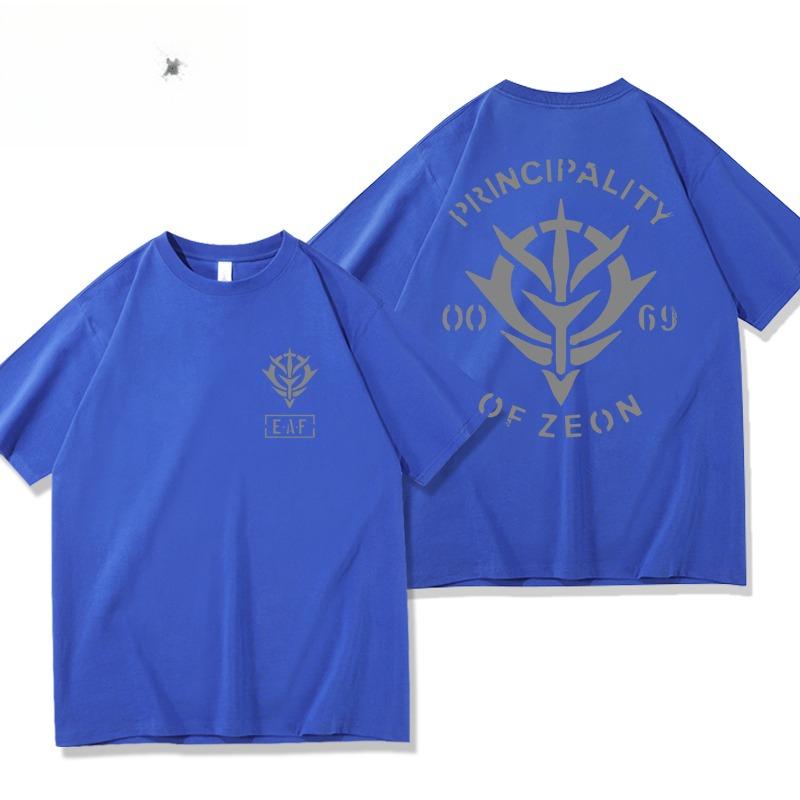 Mobile Suit Gundam Anime Peripheral Jion Duchy Army Same Short Sleeve TShirt Mens and Womens Summer Clothes Tide