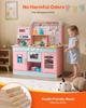 Kitchen Playset Kids Pretend Cooking Play Toy 24 Piece Accessories Pink