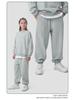 Children's Solid Color Loose-Fit Sweatpants and Sweatshirt Set - Combed Cotton, Large Terry Cloth for Big and Middle Kids