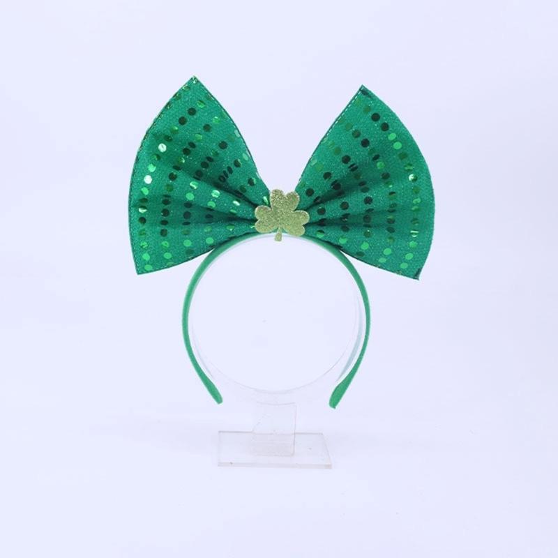 Irish Leprechaun Bowknot Hair Hoop Fashion Statement Karaoke Party Leprechaun for Irish Day Stage Photo Props
