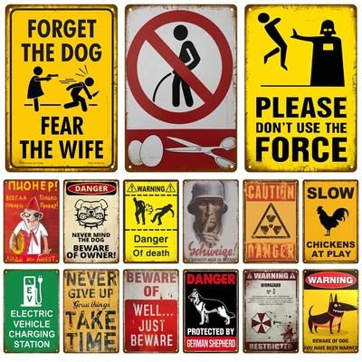 Warning Danger Beware Metal Sign Vintage Plaque Tin Sign Plate Home Wall Decor For Bar Club Man Cave Art Painting Poster Gift