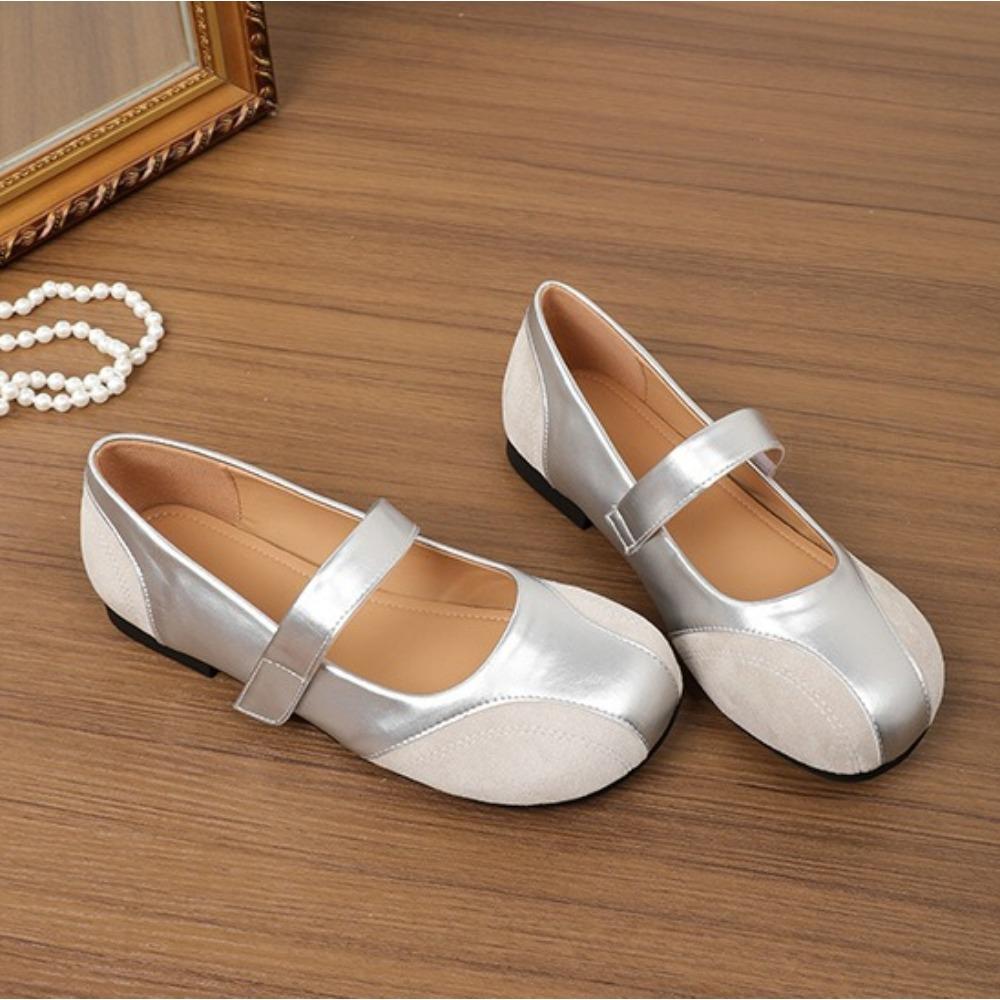 Fashion Flat Shoes Women's Widened Fattened Large Size Womens Shoe Mary Jane Shoe Women Retro Versatile Sports  Pumps Flat Ballet Shoes