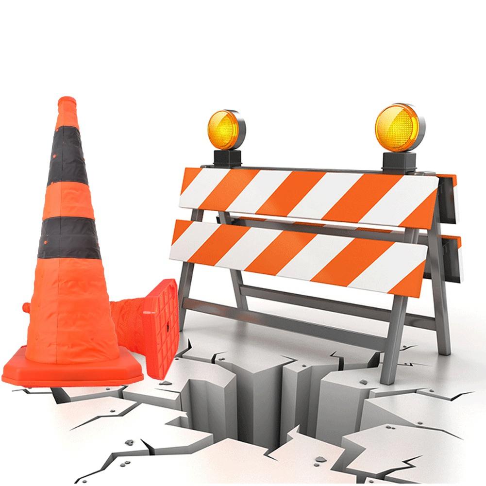 70cm Høykvalitets Trafikkjegler Sammenleggbare Veikjegler med Refleksstripe Sikkerhet