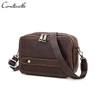 Ægte Læder Herre Mini Skuldertasker Afslappede Crossbody Tasker Pung Lille Håndtaske Vintage Herre Budtaske