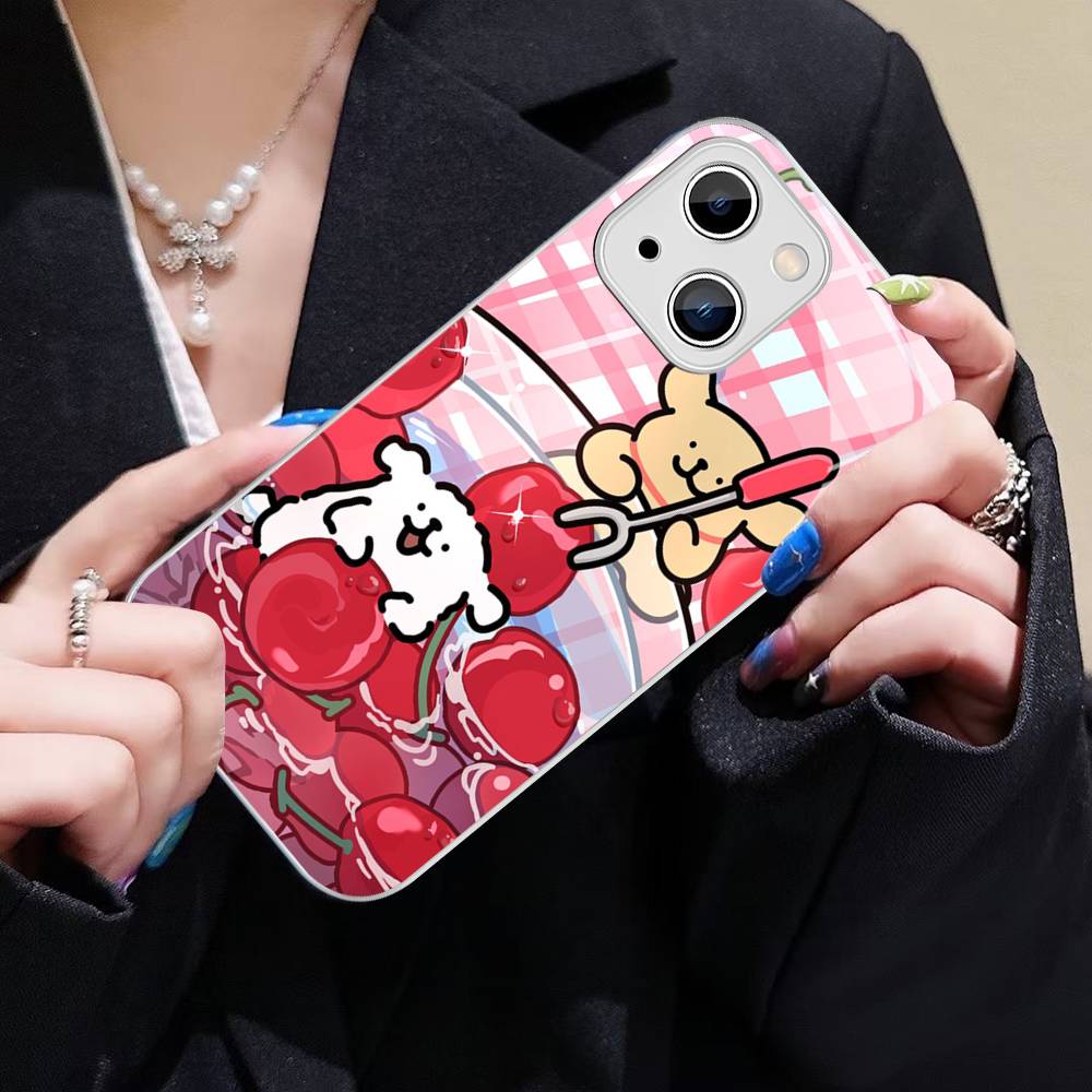 Maltese Cute Line Puppy Dog For IPhone 14 13 12 Mini 11 Pro XS Max X XR 14 Plus Tempered Glass Cover