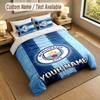 3 Parça Nevresim Takımı Özel İsim Metni, 1 Çarşaf 2 Yastık Kılıfı Ev Yatak DekorasyonuManchester City