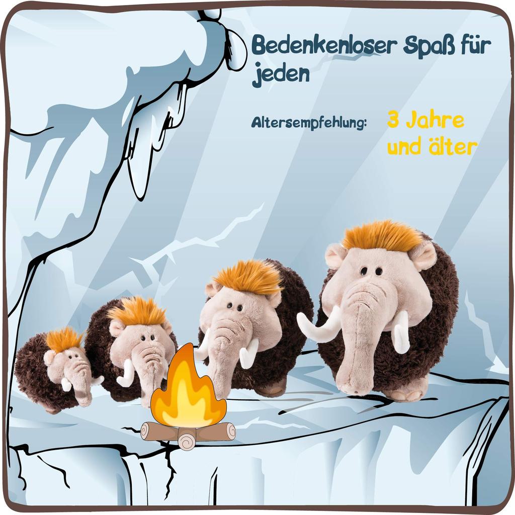 NICI Mammoth Almut Keyring, 10cm, German Plush Toy, Gift, Bean Bag Keyring, Mammoth Keychain, 3045305