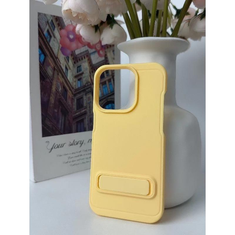 TPU Matte Stand Soft Case Suitable for Ip16pm Simple Dopamine Apple 15/14 Color-blocking Macaron Protective Case