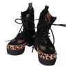 LOUIS VUITTON Monogram xhair calf lace-up boots shoes 38Used