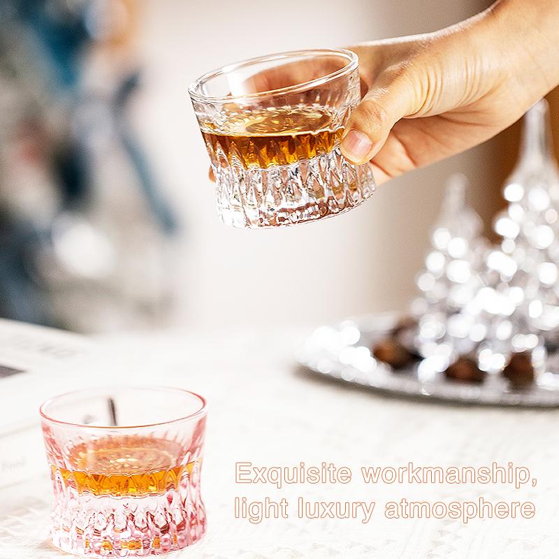 Clear Waist Whiskey Glasses Coffee Glasses Handmade Vintage Style Drinking Glasses Whisky Unique Gifts for Men Restaurant Bar