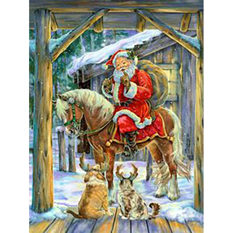 Diy Santa Claus 5D Diamond Painting Full Round Drill Christmas Gift Diamond Embroidery Cartoon Cross Stitch Handmade Wall Art