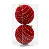 2Pcs Christmas Baubles Ornament Sparkling Velvety Sphere Decoration For Christmas Tree Wreath Mantels Window Display