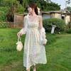 Large Size Sweet and Gentle Dress Waist-skimming Halter Floral Dress Chiffon Dress
