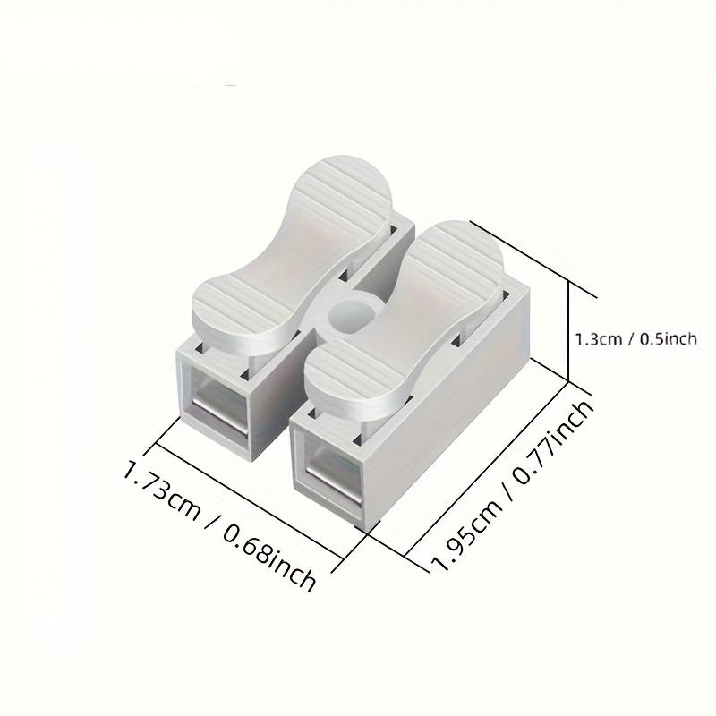 10Pcs/20Pcs/30Pcs Quick Connect Cable Connectors | Industrial Electrical Connection Terminal 2-Pin Push-In Type Spring Clamp White Steel Contact