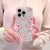 Pink Plum Blossom TPU Transparent Pink Silicone Soft Phone Case For iPhone 17 16 15 14 13 12 11 Pro Max 15 Plus Shockproof Cover