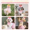 5PCS Girl Dog Birthday Outfit,Small Dog Birthday Hat with Numbers Decorations(Pink)