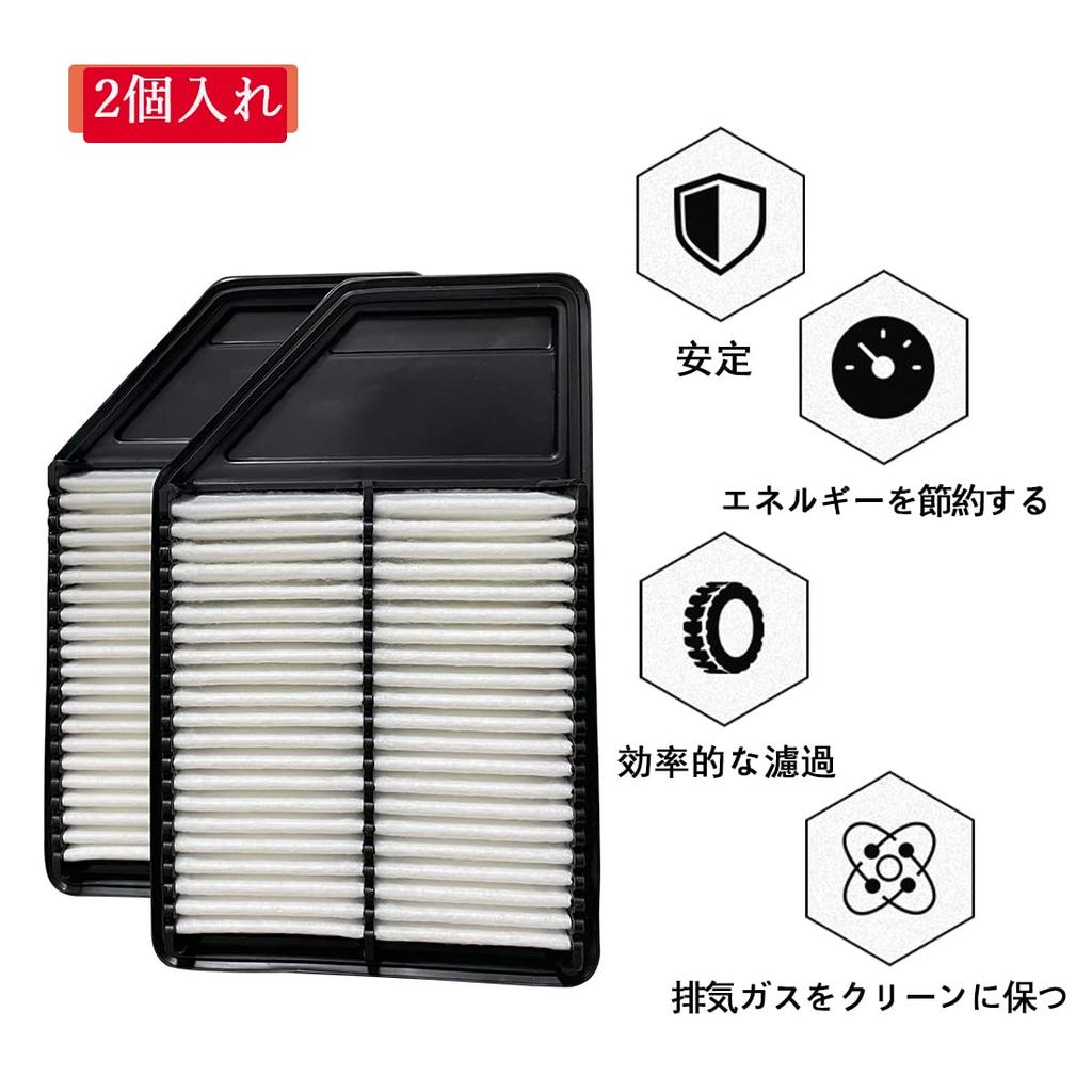 Dualmax Air Filter Air Compatible with Honda N-BOX N-ONE N-WGN Non-Turbo Vehicles, Replacement Part Number: 17220-5Z1-003, 2 Pcs