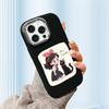 For iPhone 15 14 13 11ProMax 14 15 16 Samsung S25 S24 S23 S22 Redmi 10 13 14C Cartoon Black Cat Silver Edge Soft Liquid Silicone Protective Casing