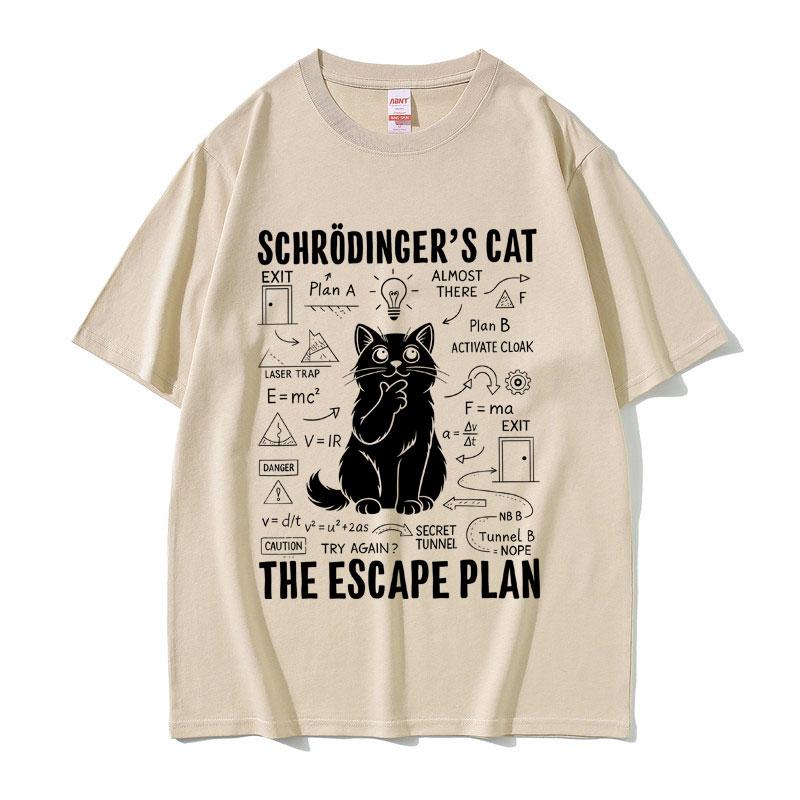 Schrodinger Cat Lovers Funny Meme Tshirt Summer Unisex Women Casual Cotton Vintage Streetwear Unisex Oversized Short Sleeve Tees