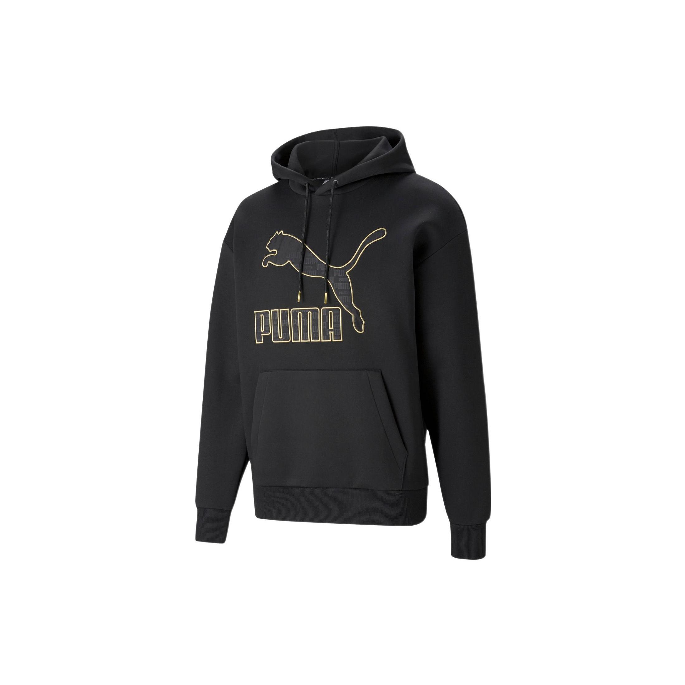 PUMA Logo Luxe Graphic Hoodie Black Men s 534408-01 S