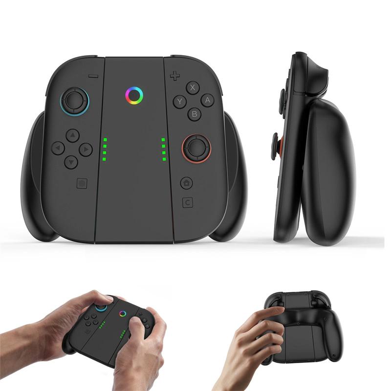 

Зарядний тримач для Switch 2 Joycon Багатофункціональний тримач-ручка Зарядна док-станція Type-C Адаптер-тримач для аксесуарів Ns Switch2 чорний