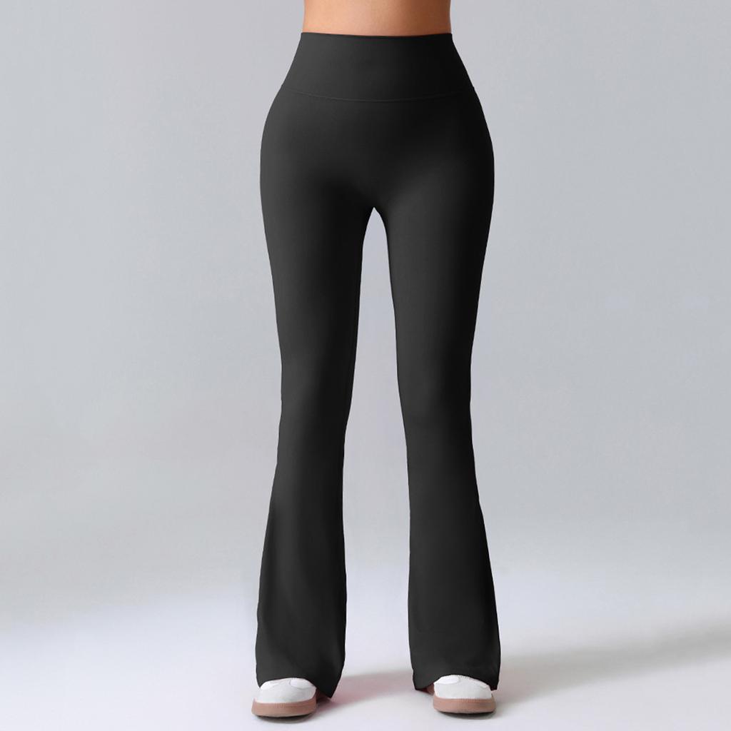 Pantaloni a zampa da yoga con sollevamento dei glutei da donna, sportivi da fitness, gamba larga, micro-pantaloni, vita alta, ad asciugatura rapida, pantaloni da yoga