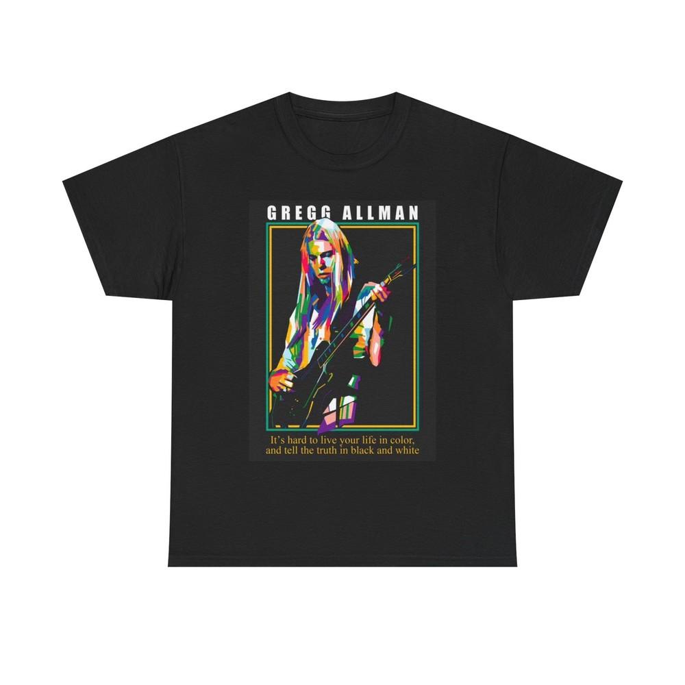 

Gregg Allman Tshirt Vintage Classic Rock Poster Unisex Heavy Cotton Tee Unisex T-Shirt XXXXL