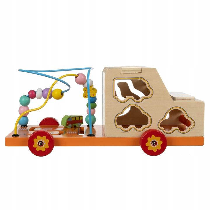 Sorter Auto Drewniane Klocki Samochód 7W1 Edukacyjna Montessori Dla Dzieci