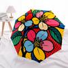 1PC Floral PopArt Automatic Folding Umbrella, Portable & Foldable Design with 8 Ribs, 12