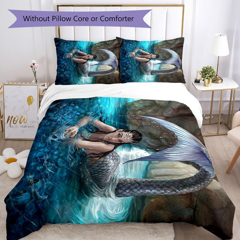 Gothic Style Bedding Set Breathable Duvet Cover with Pillowcases Decorative Bed Linen for Bedroom Home Decoration Birthday Gift