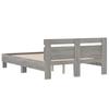 Bed Frame with Headboard Grey Sonoma 120x200 Cm Engineered Wood