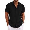 Men's Cotton Linen Short Sleeved Shirt Summer Casual Camisas Harajuku Blusas Mens Shirts Fashion Tops Men Clothing Streetwear