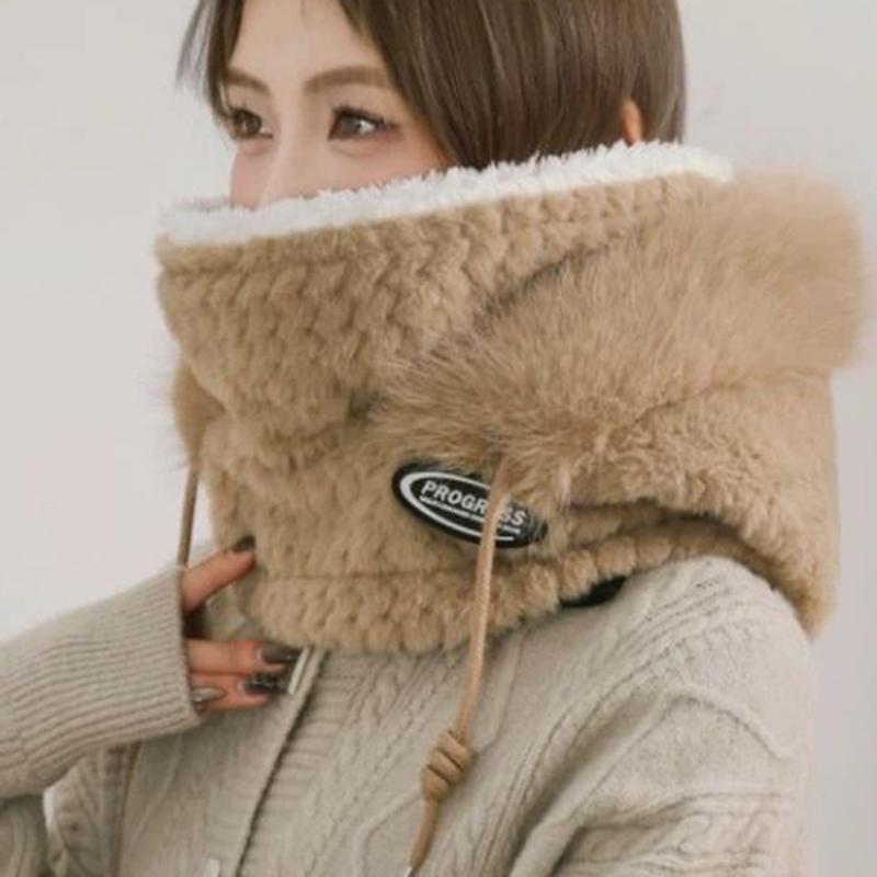 Unisex Wiatroodporne Zimowe Czapki Beanie z Polaru Szalik Outdoorowe Ciepłe Zimowe Balaklawa z Kapturem Sweter Dzianinowa Czapka