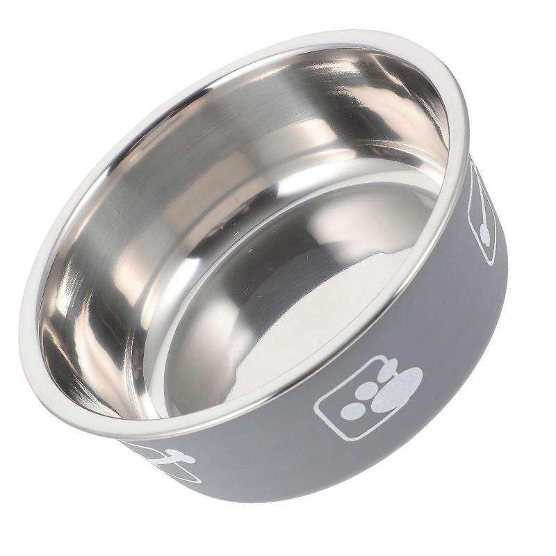 Pet Bowl with Unique Printed Design for Cat and Dog Use Stainless Steel Assorted Color