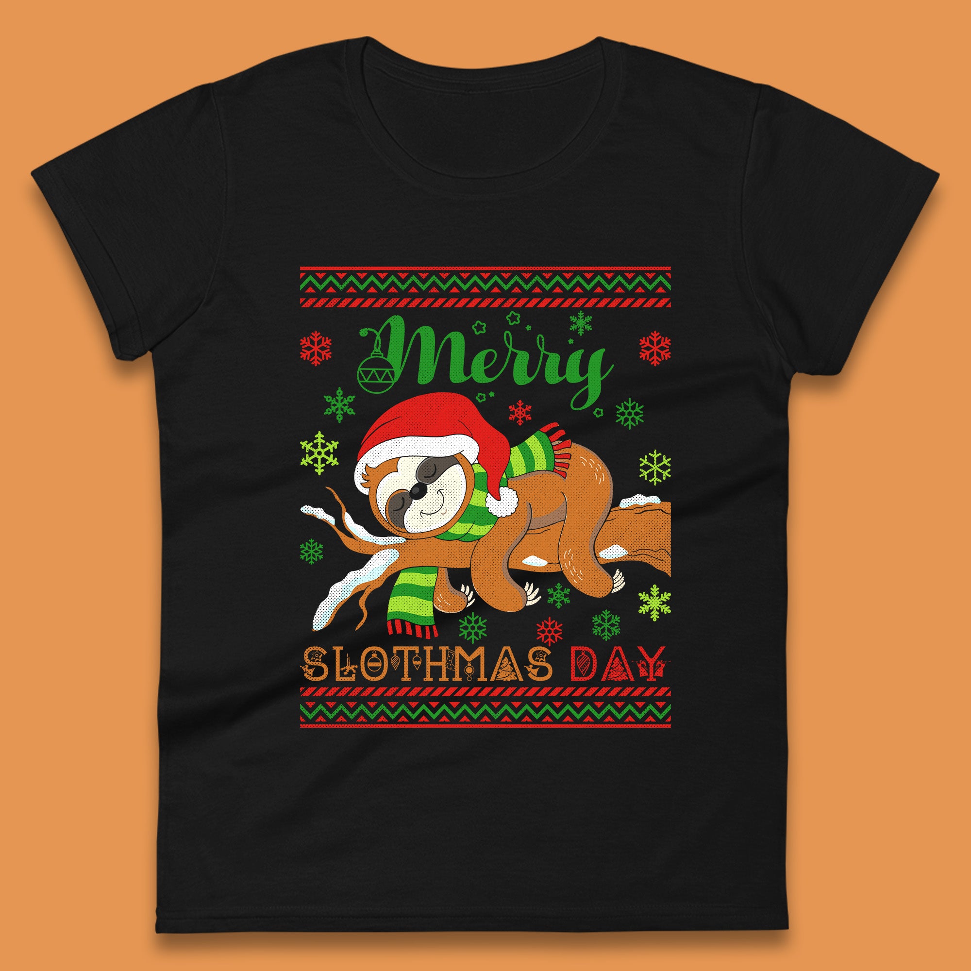 

Sleeping Sloth Christmas Womens T Shirt Mens Tops Tees Unisex L