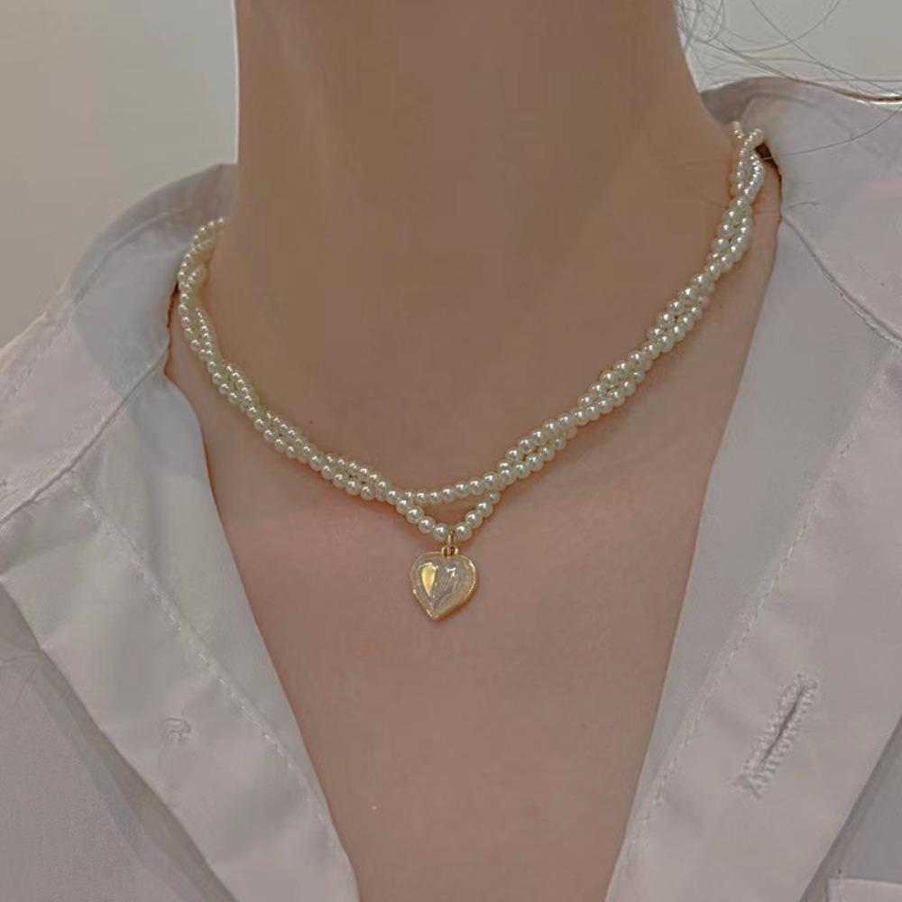 Shijia Pearl Necklace Women's Niche Light Luxury Design High-end Temperament Collarbone Chain Neck Chain Sweater Chain Bead Chain