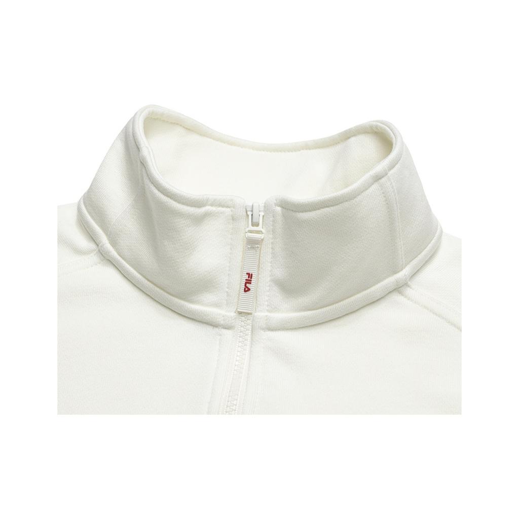 Fila Original Trendy Color Block Casual Half Zip Pullover Sweatshirt Women Sweatshirt Cloud-White F11W549220FIV
