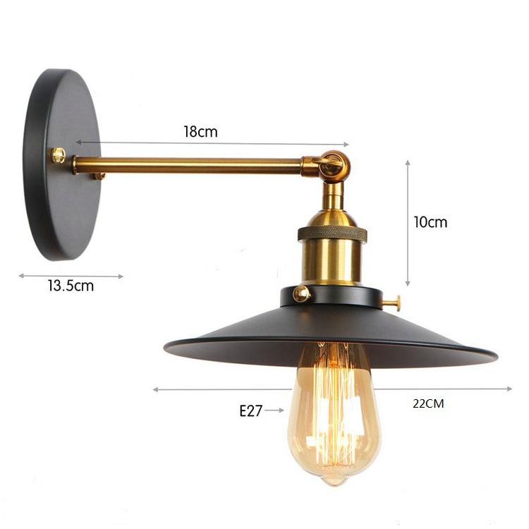 Vintage Wall Lamp With Switch E27 Base Industrial AC90-260V Wall Light for Indoor Lighting Adjustable Retro Loft Bedroom Light