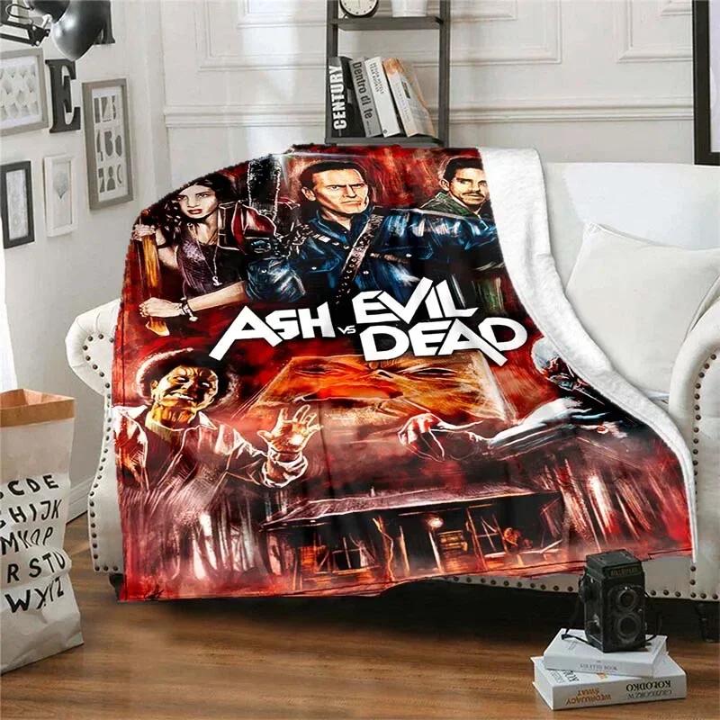 Supernatural Horror Movie Evil Dead Square Print Blanket Soft Cozy Bed Blanket , for Family Outdoor Picnic Trips Warm Gift