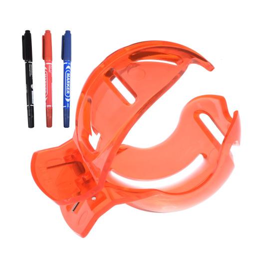 Golf Ball Liner Clip with Pens Triple Line Drawing Marker Stencil Template Portable Golf Ball Putting Alignment Marking Tool Golf Accessories