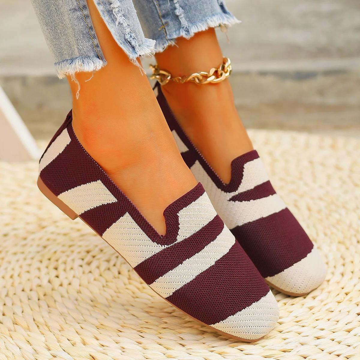 

Кроссовки женские 2024 новые весна осень мода сетчатые дышащие легкие слипоны на плоской подошве повседневные туфли женские мокасины женские туфли в стиле Лолита 43 красный