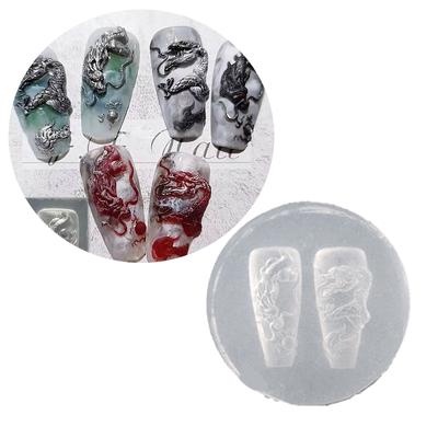 Silicone Nail Art Handcrafts Moulds DIY Nail Tools Dragon/Snake Nail Carving Molds Silicone Material for Nail Decoration