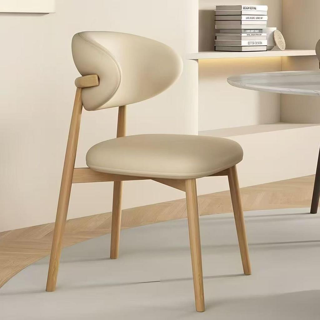 Solid Wood Vintage Modern Minimalist Dining Chair with Backrest for Home, Hotel, or Restaurant