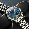 OLEVS Automatic Stylish Mechanical Day Popular Business Date Suitable for Job Skeleton Dial Men's Watch, Wristwatch, Father's Gift, Watch, Luminous,