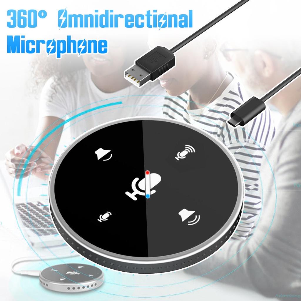 3W 360 ° VLOG Living Omnidirectional PC Computer Built-in Speaker Portable Desktop Conference Speaker USB Microphone