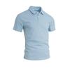 Mens Plaid Turn Down Collar Short Sleeve Polo Shirt Business Casual Basic Versatile Top