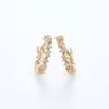Sowi Stardust Hoop Earrings Gold K18 18K Gold Accessories Delicate Jewelry Gift Present (Yellow / Diamond) (April Birthstone/Star) 302E0084-1