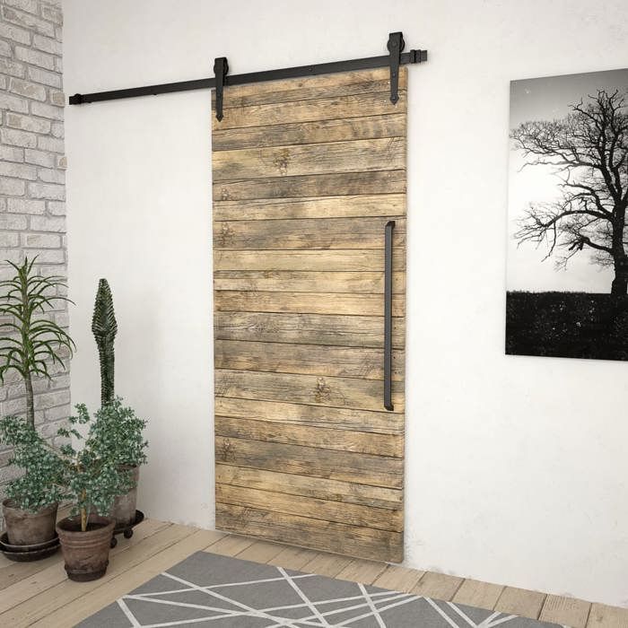 VidaXL Kit de fixation pour porte coulissante 183 cm Acier Noir