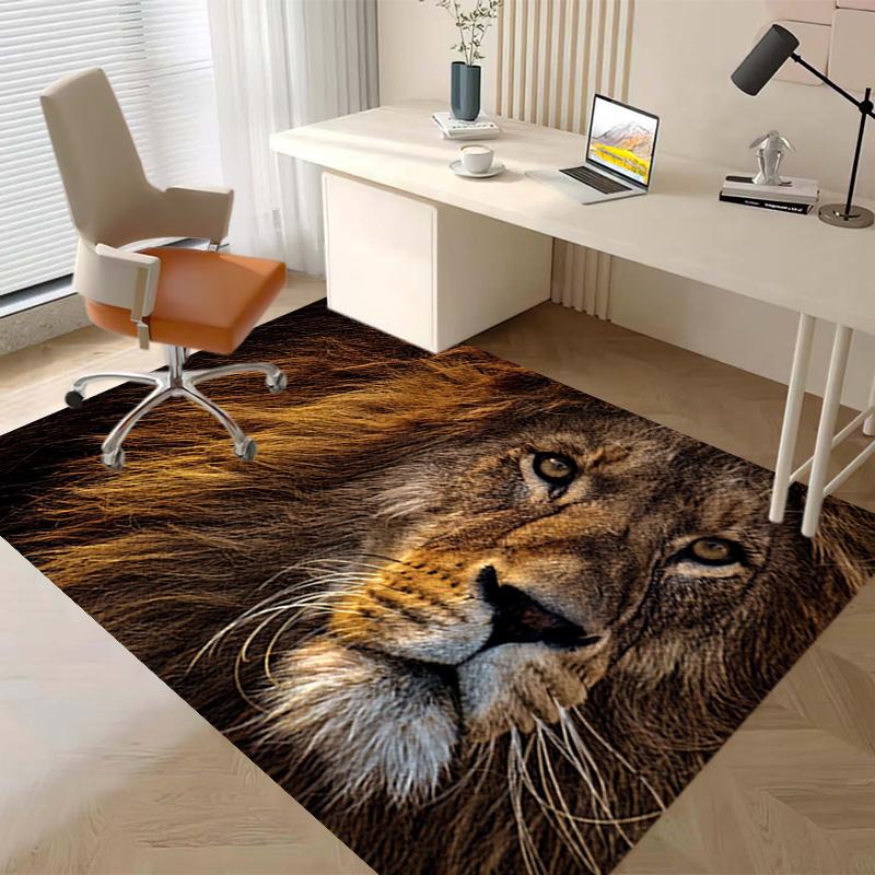 1PC Lion pattern printed Carpet Rug for Living Room Bedroom Home Sofa Decoration,Non-slip Floor Mat Floor mat